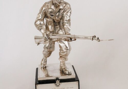 Silver Statue Of A Rhodesian African Rifle